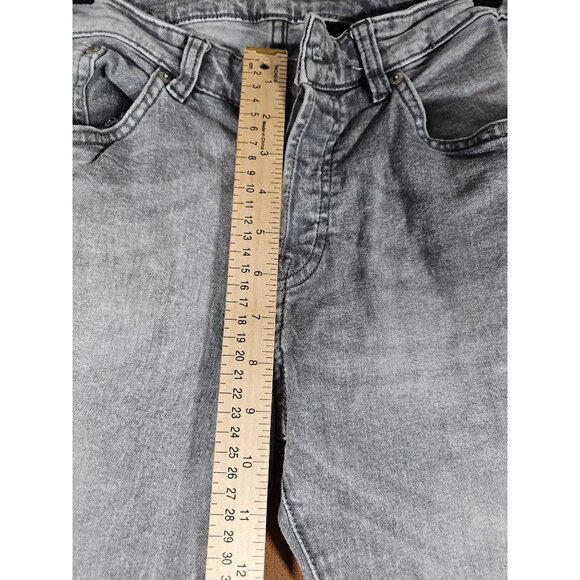 H&M Slim Low Waist Gray Denim Button Fly Skinny Leg Jeans Women's Size 32 - Picture 6 of 8